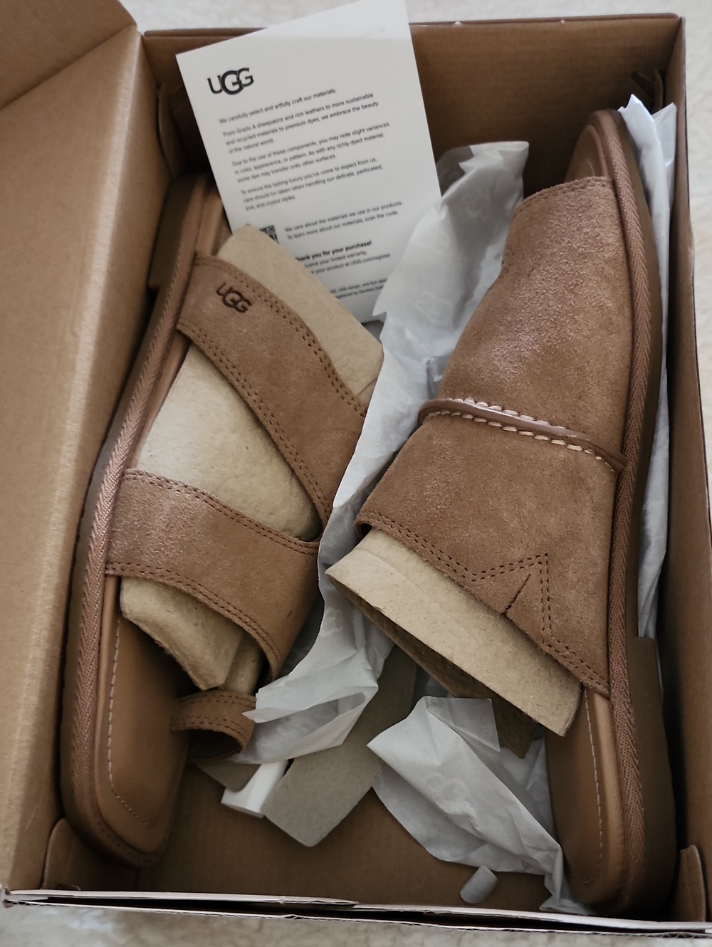 UGG Brown Suede Slide Sandals